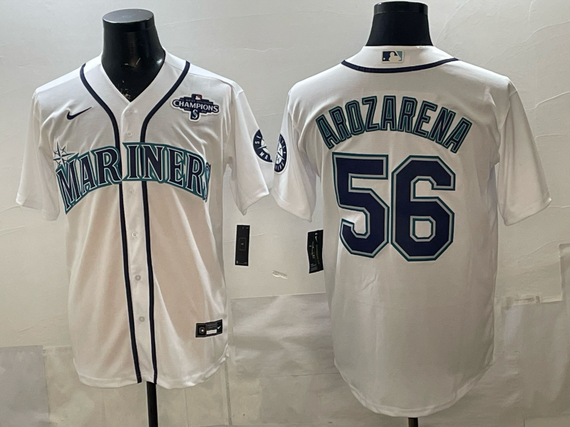 Men 2026 Seattle Mariners #56 Arozarena white Nike MLB Jersey 007->seattle mariners->MLB Jersey
